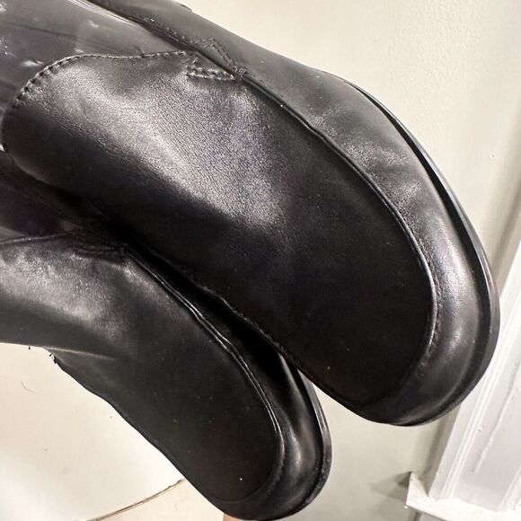 Apostrophe Tanner Black Leather Loafers Chunky Heeled 
 Sz 9 Y2K Academia Witchy - Picture 14 of 16